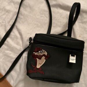 TAZ looney tunes black small purse bag